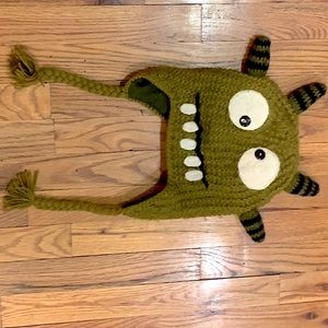 Hand woven monster beanie made in Peru